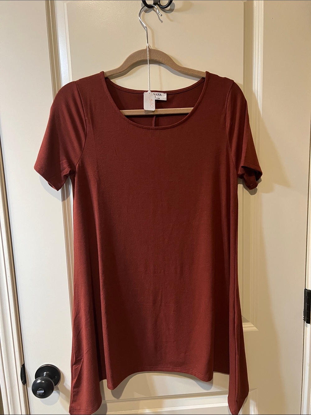 Zenana Outfitters Brick Red Short Sleeve Tunic